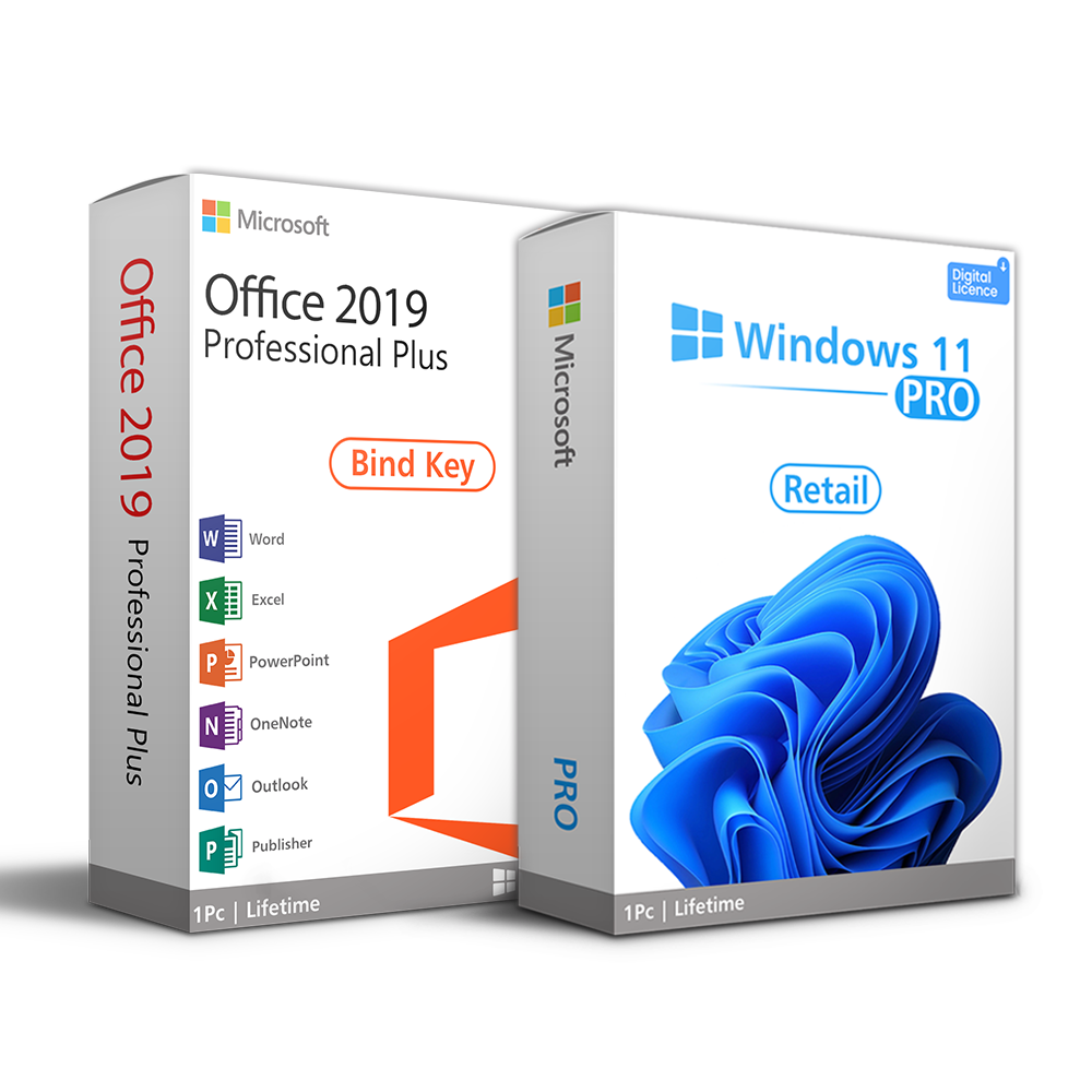 Windows 11 Pro Retail + Office 2019 Pro Plus Bind key Combo