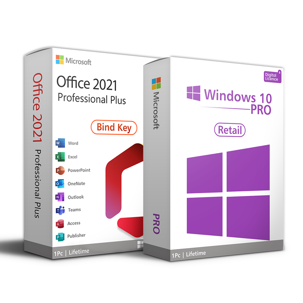 Windows 10 Pro Retail + Office 2021 Pro Plus Bind key Combo